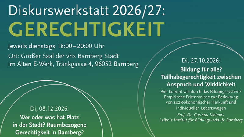 Diskurswerkstatt 2026/27: Bildung für alle? Teilhabegerechtigkeit zwischen Anspruch und Wirklichkeit [Vortrag / Podium / Transfer]